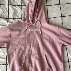 Glossier original pink hoodie, like new
